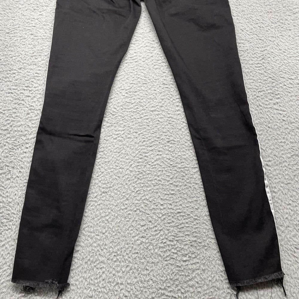 Articles of Society Jeans Womens 27 Black Side Stripes Raw Hem Skinny Fit - Picture 3 of 15